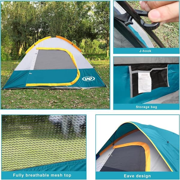 Zeus & Ruta 4-Person Ocean Blue Portable Dome Tent Box0056 - The