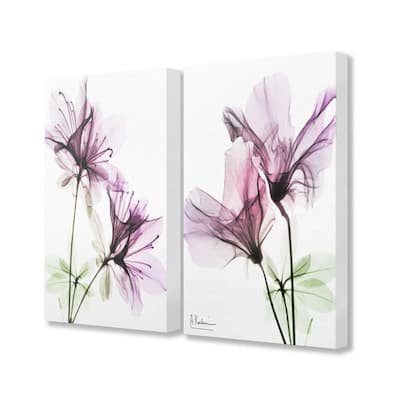 Extra Large Plum Orchids on White Floral Canvas Picture 5ft wide 4 panel multi