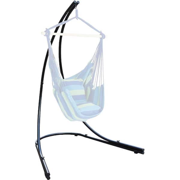 7 ft. Arc Stand Metal Hammock Stand in Black