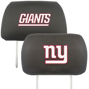 NFL New York Giants Black Embroidered Head Rest Cover Set (2-Piece)