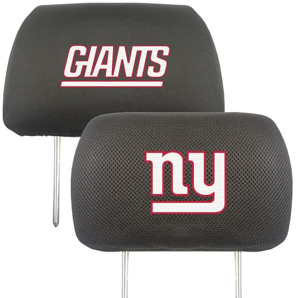 FANMATS NFL New York Giants Black Embroidered Head Rest Cover Set (2-Piece)