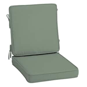 ProFoam 20 in. x 20 in. Outdoor High Back Chair Cushion in Sage Green Texture