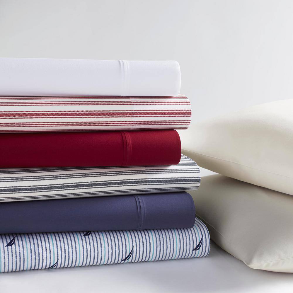 Full Size White Cotton Percale Sheet Set