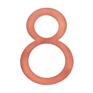 8 in. Antique Copper Aluminum Floating or Flat Modern House Number 8