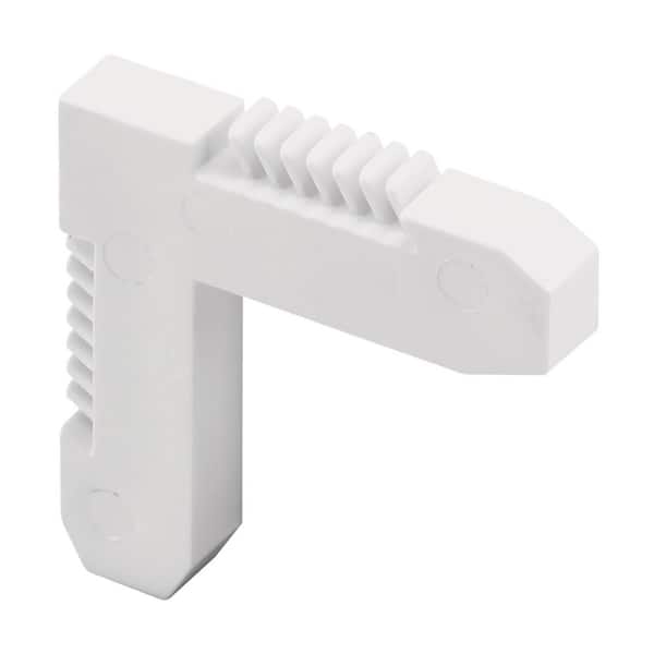 1/4 x 7/16 in. Screen Frame Corner, Rolled Lip Flange, Plastic, White (20 Pack)