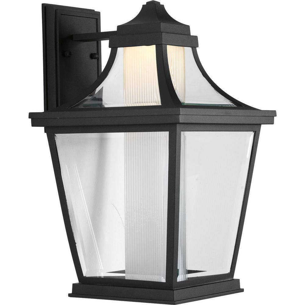 Black Aluminum Dimmable Outdoor Wall Lantern with Clear Glass