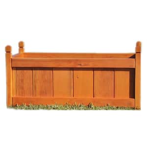 Garden 12 in. x 12 in. x 24 in. 1905 Super Deck Finished Redwood Solid Planter Box
