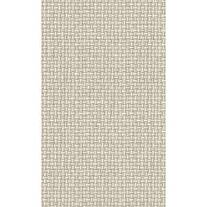 Cream Woven Effect Textured Geometric Printed Non-Woven Paper Paste the Wall Textured Wallpaper 57 Sq. Ft.