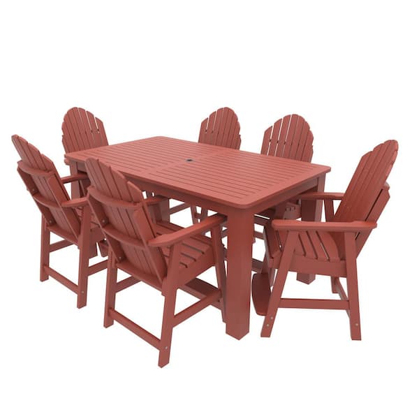 Highwood Muskoka 7-Pieces Counter Bistro Recycled Plastic Outdoor Dining Set
