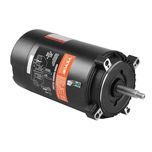 1 HP Replacement Pool Pump Motor 56J Frame, 115/230-Volt 3450 RPM 1.4 SF 90μF/250V Capacitor CCW Rotation Round Flange