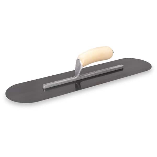 MARSHALLTOWN 20 in. x 5 in. Blue Steel Pool Trowel - Wood Handle