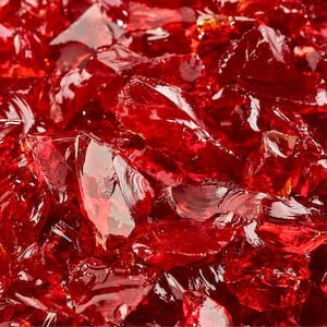 3/8 in. to 1/2 in. 10 lbs. Marlboro Red Crushed Fire Glass for Indoor and Outdoor Fire Pits or Fireplaces