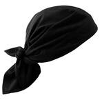 Chill-Its 6710 Black Evaporative Cooling Bandana Triangle Hat - Polymers, Tie Closure
