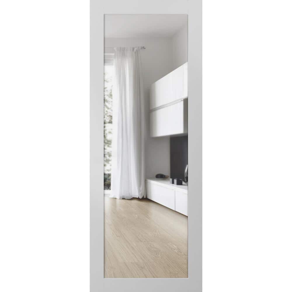 18 in. W. x 84 in. No Bore Solid Core Frosted Glass White Finished Pine Wood Interior Door Slab price history on PriceWatchPro