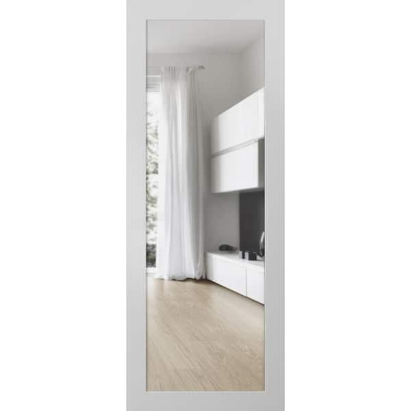 Sartodoors 32 In. X 84 In. No Bore Solid Core Frosted Glass White ...