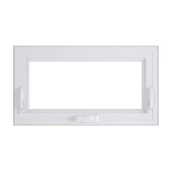 American Craftsman 30.75 in. x 18.75 in. 70 Series Low-E Argon Glass Hopper White Vinyl Replacement Window, Screen Incl