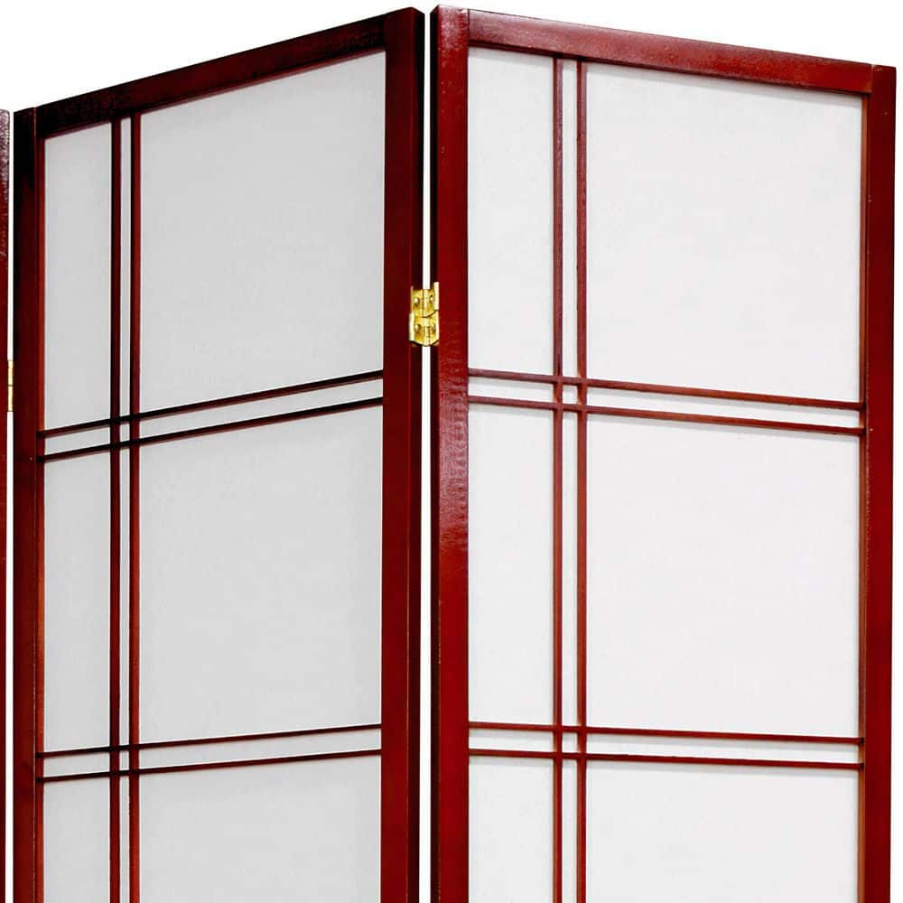 84" Natural Wood and Rice Paper Shoji Room Divider