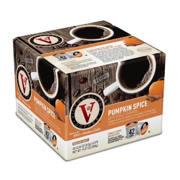 Victor Allen's Pumpkin Spice Flavored Coffee Medium Roast Single Serve Coffee Pods for Keurig K-Cup Brewers (42 Count)