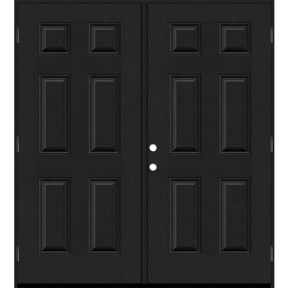 Regency 72 in. x 96 in. 6 Panel LHOS Onyx Stain Mahogany Fiberglass Double Prehung Front Door with 6-9/16 Jamb price history on PriceWatchPro