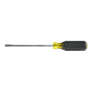 1/4 in. Cabinet-Tip Wire Bending Flat Head Screwdriver with 6 in. Round Shank- Cushion Grip Handle
