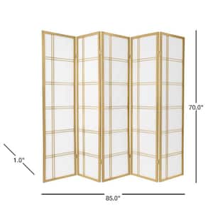 6 ft. Gold Double Cross 5-Panel Room Divider