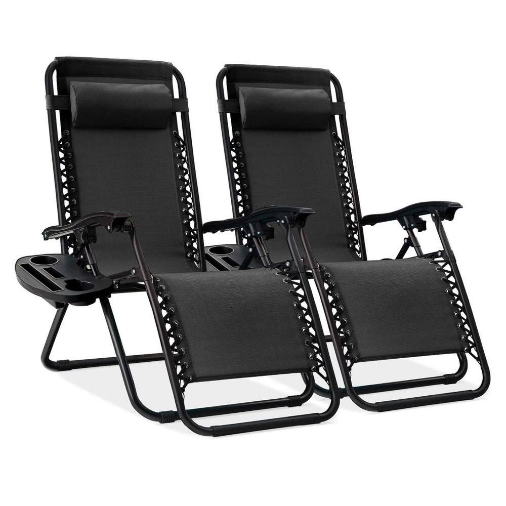 Adjustable Steel Zero Gravity Outdoor Lounge Chairs, Set of 2