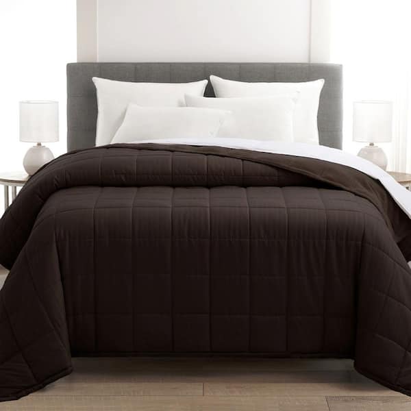 Allied Home Plush Fleece Down Alternative King Chestnut Brown Blanket