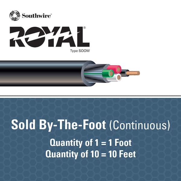 10/4 SOOW SO Cord Per-Foot USA Portable Outdoor Indoor 600 V Flexible Wire cable 