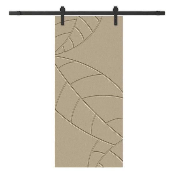 CALHOME 30 in. x 80 in. Unfinished Composite MDF Paneled Interior Sliding Barn Door with Hardware Kit