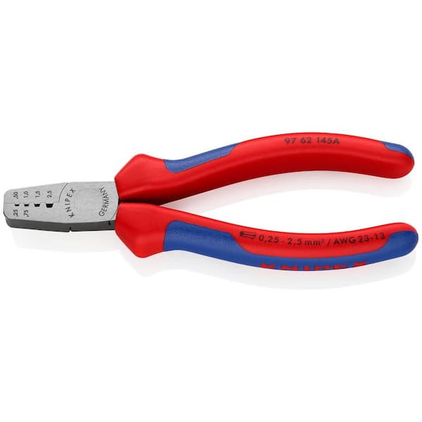 5-3/4 in. Crimping Pliers for End Sleeves (Ferrules) with Plastic-Coated  Handles