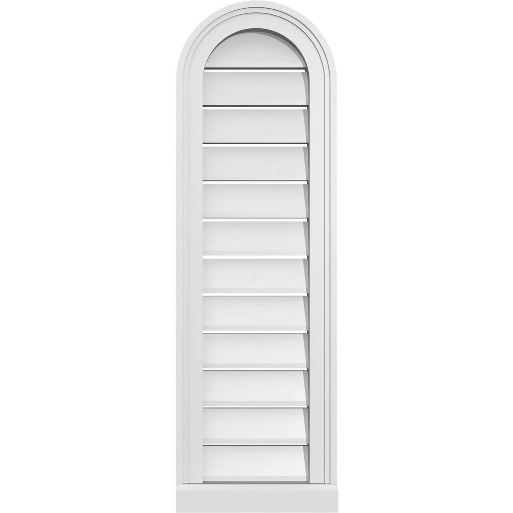 12 in. x 38 in. Round Top White PVC Paintable Gable Louver Vent Functional price history on PriceWatchPro