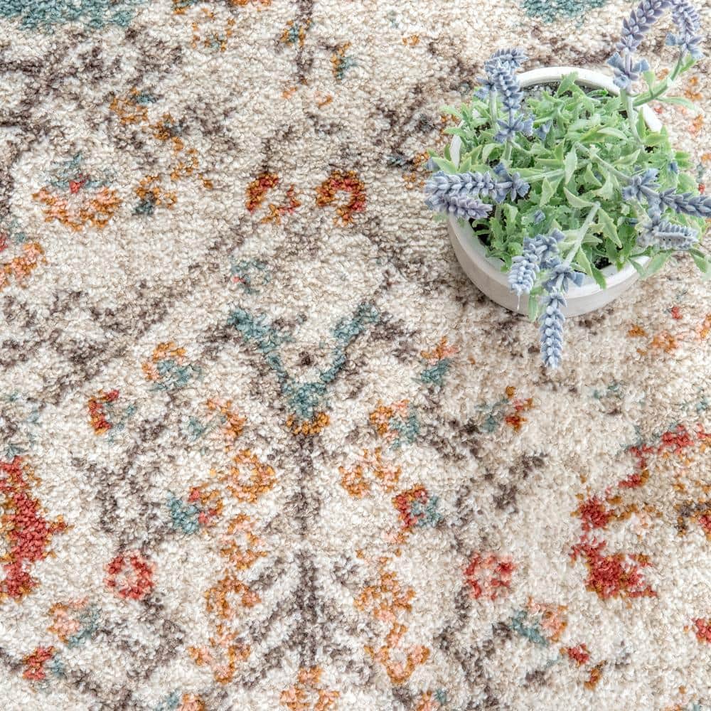 Lenore Vintage Floral Multicolor Synthetic Area Rug