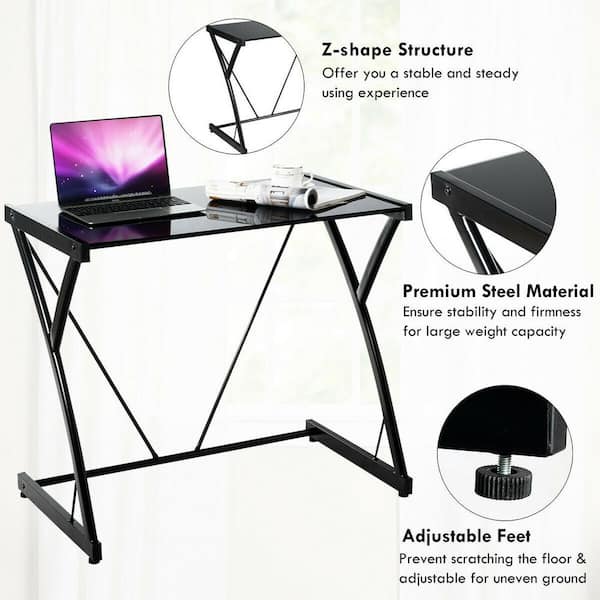 z frame glass desk