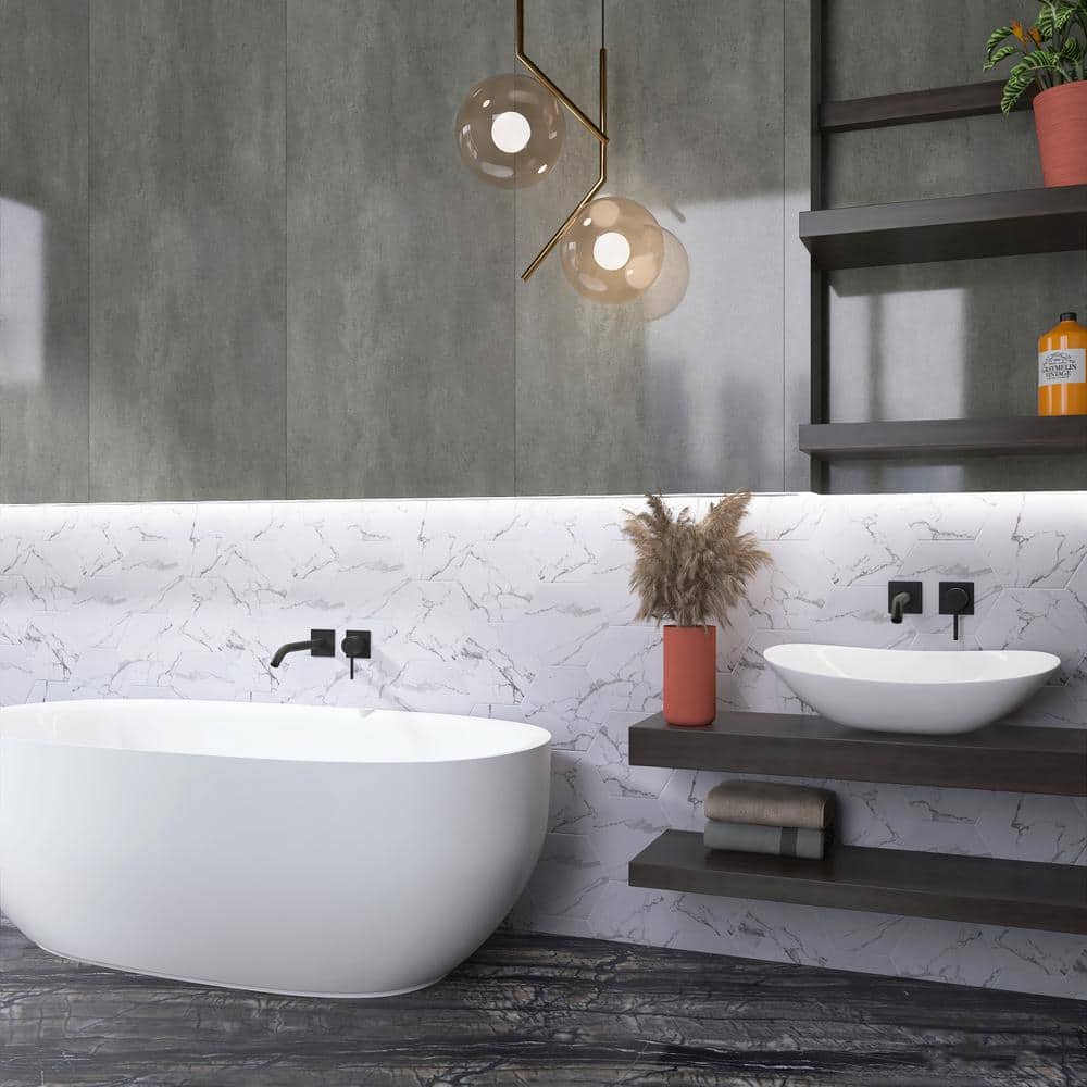 Elegance 7.87" x 9.45" Porcelain Marble Look Wall & Floor Tile