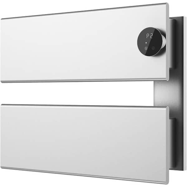 K2-R-S Series Wall-Mounted Electric Towel Warmer with Timer Waterproof Aluminum in Silver Body