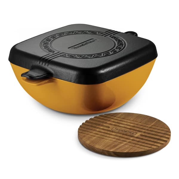 Cultura 6.5 qt. Enameled Cast Iron Multi-Cooker with Reversible Lid-Starlight Blue