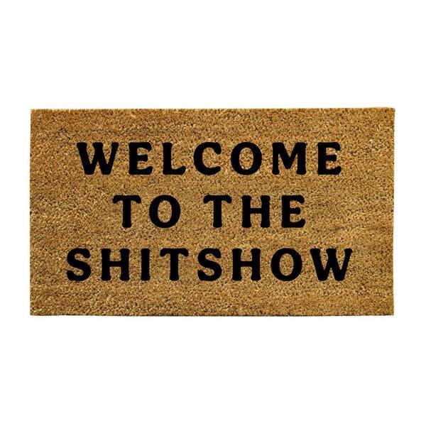 Evergreen Enterprises Black and Brown 16 in. x 28 in. Nature Coir Door Mat 2RM1370M