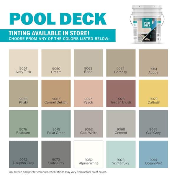 Dyco Paints - Pool Deck 5 gal. 9060 Cream Low Sheen Waterborne Acrylic Stain