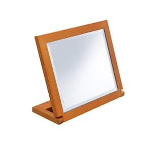 8 in. W x 8 in. H Wood Brown Vanity Mirror