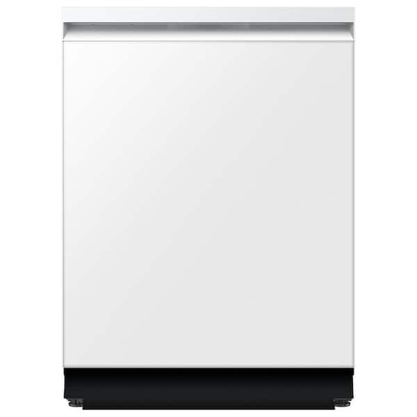 Bespoke 24 in. Built-In Tall Tub Smart Dishwasher in White Glass with 3rd Rack Washing System, 38 dBA