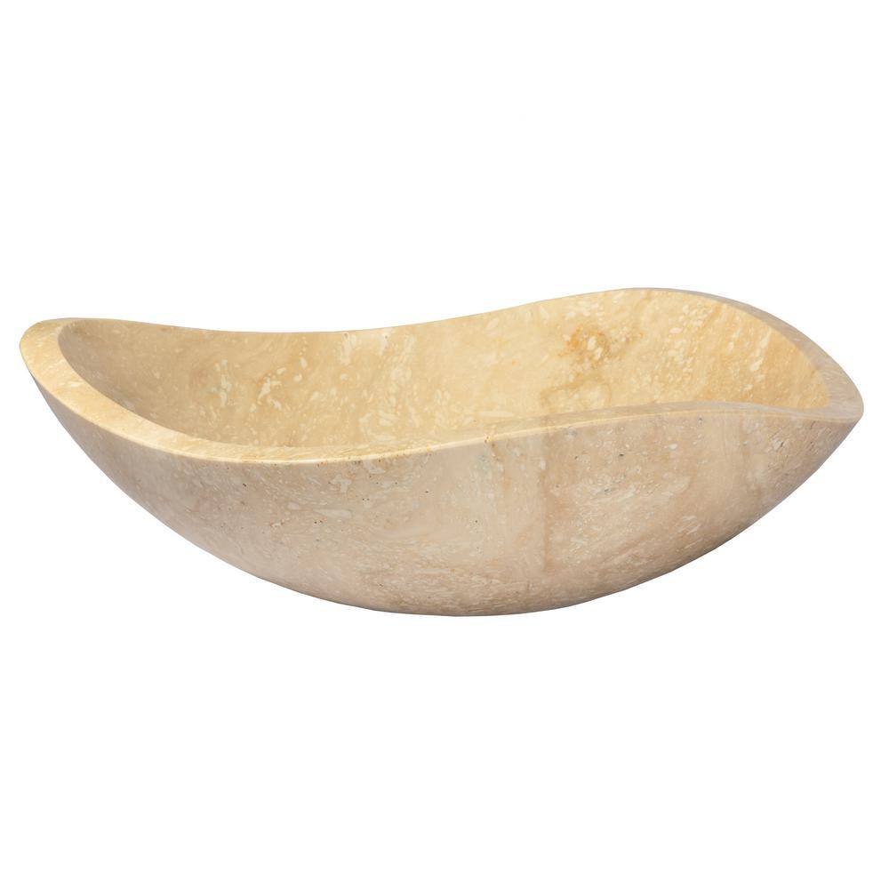 Eden Beige Stone Curved Rim Bathroom Sink