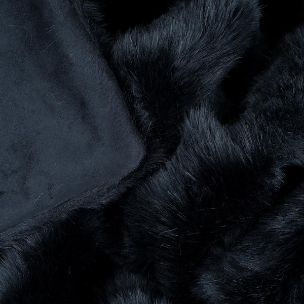  Black Shag Faux Fur Fabric 60 Wide