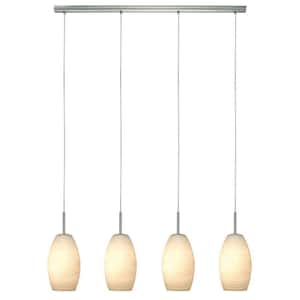 Batista 1 40 in. W x 59 in. H 4-light Matte Nickel Pendant Light with Frosted Glass Shades