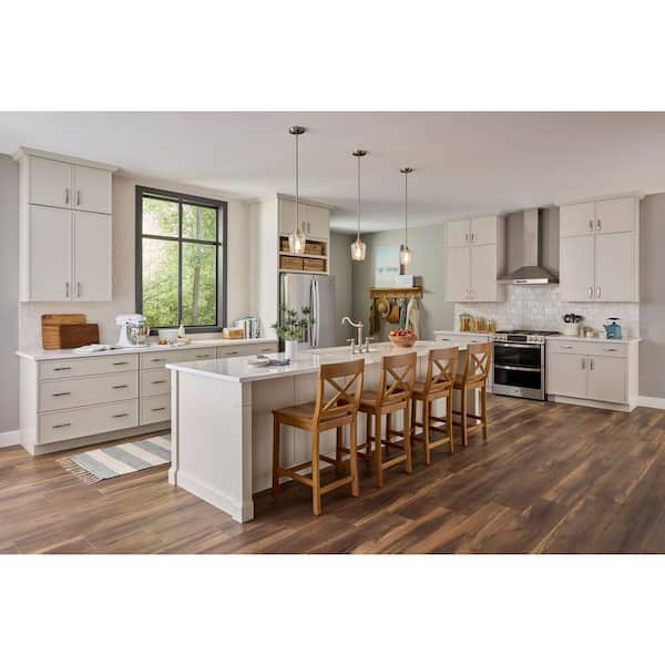 Leyton 33 in. W x 24 in. D x 72 in. H Ready to Assemble Plywood Slim Shaker Single Oven Kitchen Cabinet in Antique White
