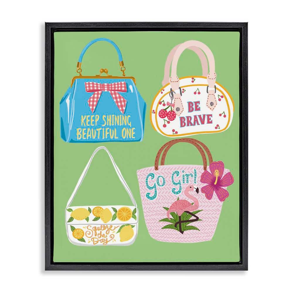 Girl Vibes Handbags by Jo Reid Black Floater Frame Abstract Graphic Art Print 31 in. x 25 in. price history on PriceWatchPro
