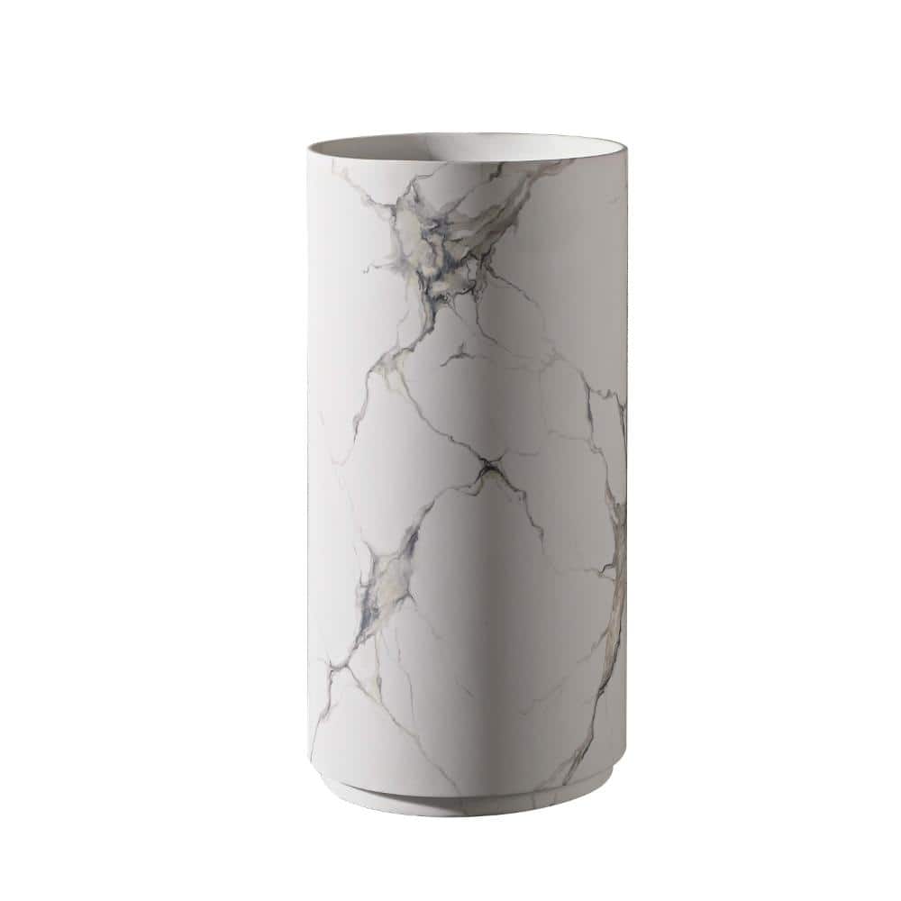 36 in. Round Freestanding Pedestal Bathroom Sink with Engineered Stone and Marble Veined Finish price history on PriceWatchPro