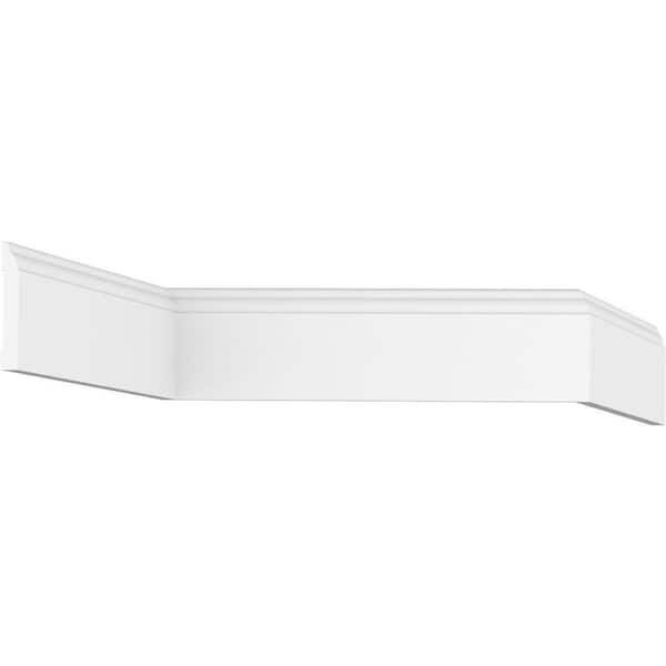 Ekena Millwork 3-1/4 in. x 1/2 in. x 96 in. Base Moulding, PVC (12-Pack)