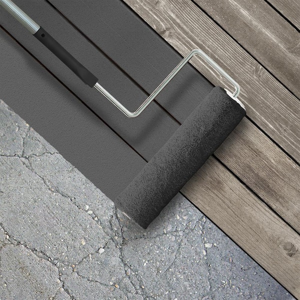 1 gal. #N520-6 Asphalt Gray Textured Low-Lustre Enamel Interior/Exterior Porch and Patio Anti-Slip Floor Paint