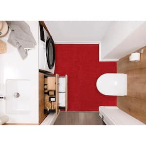 Gramercy 5 ft. x 6 ft. Classic Red Solid Color Plush Polypropylene Rectangle Bath Rug