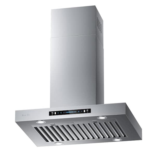 Blomed 30 in 900CFM Ducted (Vented) Island Range Hood in Stainless Steel with Intelligent Gesture Sensing and Light Included